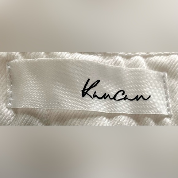 KanCan Womens M Solid White Denim Jean Shorts w/ Frayed Edge Boho Coastal Beach - Picture 12 of 15